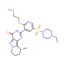 CCN1CCN(S(=O)(=O)c2cnc(OCCOC)c(-c3nc4c5n(nc4c(=O)[nH]3)CCC[C@H]5C)c2)CC1 ZINC000034261437