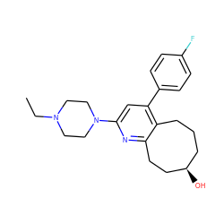 CCN1CCN(c2cc(-c3ccc(F)cc3)c3c(n2)CC[C@H](O)CCC3)CC1 ZINC000028128684