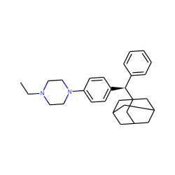 CCN1CCN(c2ccc([C@@H](c3ccccc3)C34CC5CC(CC(C5)C3)C4)cc2)CC1 ZINC000084634595