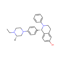 CCN1CCN(c2ccc([C@H]3c4ccc(O)cc4CCN3c3ccccc3)cc2)C[C@@H]1C ZINC000013607715