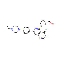 CCN1CCN(c2ccc(-c3cc4ncn(C)c(=O)c4c(N4CC[C@H](CO)C4)n3)cc2)CC1 ZINC000115626831