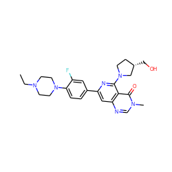 CCN1CCN(c2ccc(-c3cc4ncn(C)c(=O)c4c(N4CC[C@H](CO)C4)n3)cc2F)CC1 ZINC000115622097