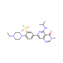 CCN1CCN(c2ccc(-c3cc4ncn(C)c(=O)c4c(NC(C)C)n3)cc2S(C)(=O)=O)CC1 ZINC000115622124