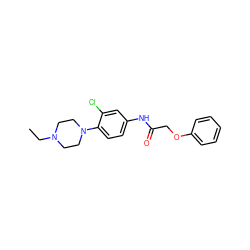 CCN1CCN(c2ccc(NC(=O)COc3ccccc3)cc2Cl)CC1 ZINC000000809781