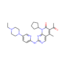 CCN1CCN(c2ccc(Nc3ncc4c(C)c(C(C)=O)c(=O)n(C5CCCC5)c4n3)nc2)CC1 ZINC001772633654