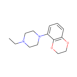 CCN1CCN(c2cccc3c2OCCO3)CC1 ZINC000013738315