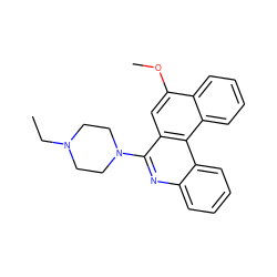 CCN1CCN(c2nc3ccccc3c3c2cc(OC)c2ccccc23)CC1 ZINC000013742154