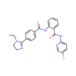 CCN1CCN=C1c1ccc(C(=O)Nc2ccccc2C(=O)Nc2ccc(Cl)cn2)cc1 ZINC000040895069