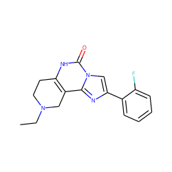 CCN1CCc2[nH]c(=O)n3cc(-c4ccccc4F)nc3c2C1 ZINC000013492028