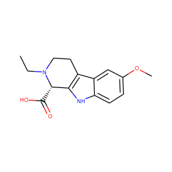 CCN1CCc2c([nH]c3ccc(OC)cc23)[C@@H]1C(=O)O ZINC000028948086