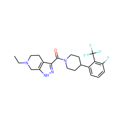 CCN1CCc2c(C(=O)N3CCC(c4cccc(F)c4C(F)(F)F)CC3)n[nH]c2C1 ZINC001772589830