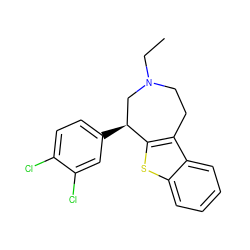 CCN1CCc2c(sc3ccccc23)[C@@H](c2ccc(Cl)c(Cl)c2)C1 ZINC000013781863