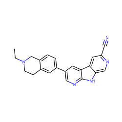 CCN1CCc2cc(-c3cnc4[nH]c5cnc(C#N)cc5c4c3)ccc2C1 ZINC000200096515