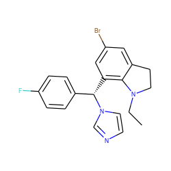 CCN1CCc2cc(Br)cc([C@@H](c3ccc(F)cc3)n3ccnc3)c21 ZINC000013489544