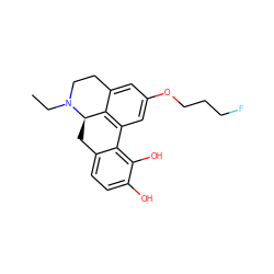 CCN1CCc2cc(OCCCF)cc3c2[C@H]1Cc1ccc(O)c(O)c1-3 ZINC000066074306