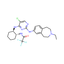 CCN1CCc2ccc(Nc3ncc(Cl)c(N[C@@H]4CCCC[C@H]4NC(=O)C(F)(F)F)n3)cc2CC1 ZINC000072174948