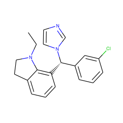 CCN1CCc2cccc([C@@H](c3cccc(Cl)c3)n3ccnc3)c21 ZINC000013489542