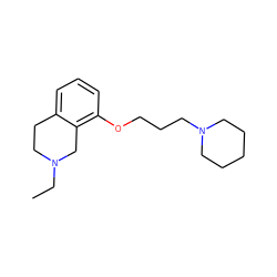 CCN1CCc2cccc(OCCCN3CCCCC3)c2C1 ZINC000036188058