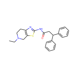 CCN1CCc2nc(NC(=O)CC(c3ccccc3)c3ccccc3)sc2C1 ZINC000021295296