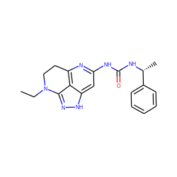 CCN1CCc2nc(NC(=O)N[C@H](C)c3ccccc3)cc3[nH]nc1c23 ZINC000210742353