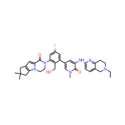 CCN1CCc2nc(Nc3cc(-c4cc(F)cc(N5CCn6c(cc7c6CC(C)(C)C7)C5=O)c4CO)cn(C)c3=O)ccc2C1 ZINC000116054102