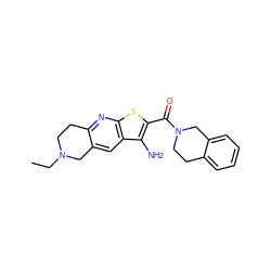 CCN1CCc2nc3sc(C(=O)N4CCc5ccccc5C4)c(N)c3cc2C1 ZINC000019873758