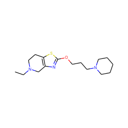 CCN1CCc2sc(OCCCN3CCCCC3)nc2C1 ZINC000064539479