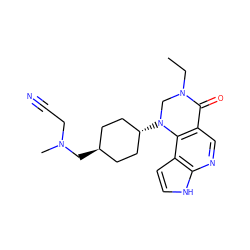 CCN1CN([C@H]2CC[C@H](CN(C)CC#N)CC2)c2c(cnc3[nH]ccc23)C1=O ZINC001772592159