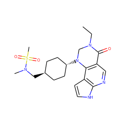 CCN1CN([C@H]2CC[C@H](CN(C)S(C)(=O)=O)CC2)c2c(cnc3[nH]ccc23)C1=O ZINC001772572962