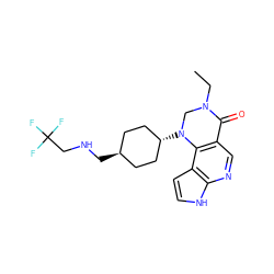 CCN1CN([C@H]2CC[C@H](CNCC(F)(F)F)CC2)c2c(cnc3[nH]ccc23)C1=O ZINC001772648976