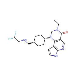 CCN1CN([C@H]2CC[C@H](CNCC(F)F)CC2)c2c(cnc3[nH]ccc23)C1=O ZINC001772589944