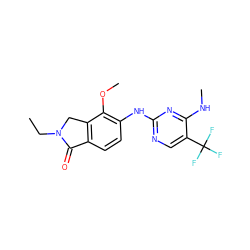 CCN1Cc2c(ccc(Nc3ncc(C(F)(F)F)c(NC)n3)c2OC)C1=O ZINC000169704574