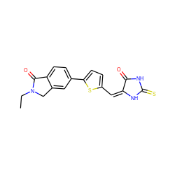 CCN1Cc2cc(-c3ccc(/C=C4/NC(=S)NC4=O)s3)ccc2C1=O ZINC000103237710