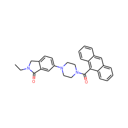 CCN1Cc2ccc(N3CCN(C(=O)c4c5ccccc5cc5ccccc45)CC3)cc2C1=O ZINC000073140753