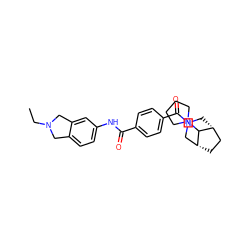 CCN1Cc2ccc(NC(=O)c3ccc(C(=O)N4C[C@@H]5CC[C@H](C4)C5N4CCCC4)cc3)cc2C1 ZINC000096284383