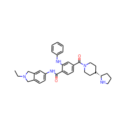 CCN1Cc2ccc(NC(=O)c3ccc(C(=O)N4CCC([C@@H]5CCCN5)CC4)cc3Nc3ccccc3)cc2C1 ZINC000096284379