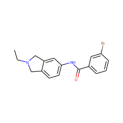 CCN1Cc2ccc(NC(=O)c3cccc(Br)c3)cc2C1 ZINC000096284390