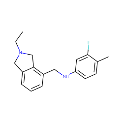 CCN1Cc2cccc(CNc3ccc(C)c(F)c3)c2C1 ZINC000006809082