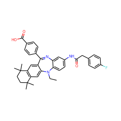 CCN1c2ccc(NC(=O)Cc3ccc(F)cc3)cc2N=C(c2ccc(C(=O)O)cc2)c2cc3c(cc21)C(C)(C)CCC3(C)C ZINC000028824091