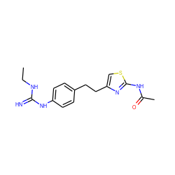 CCNC(=N)Nc1ccc(CCc2csc(NC(C)=O)n2)cc1 ZINC000095581743