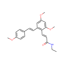 CCNC(=O)/C=C/c1c(/C=C/c2ccc(OC)cc2)cc(OC)cc1OC ZINC000095588903