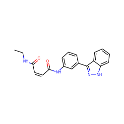 CCNC(=O)/C=C\C(=O)Nc1cccc(-c2n[nH]c3ccccc23)c1 ZINC001772609792