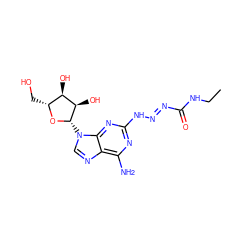 CCNC(=O)/N=N/Nc1nc(N)c2ncn([C@@H]3O[C@H](CO)[C@@H](O)[C@H]3O)c2n1 ZINC000013517365