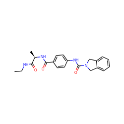 CCNC(=O)[C@@H](C)NC(=O)c1ccc(NC(=O)N2Cc3ccccc3C2)cc1 ZINC000167003218