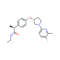 CCNC(=O)[C@@H](C)c1ccc(O[C@@H]2CCN(c3ccc(F)c(C)n3)C2)cc1 ZINC001772572150