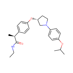 CCNC(=O)[C@@H](C)c1ccc(O[C@@H]2CCN(c3ccc(OC(C)C)cc3)C2)cc1 ZINC001772584691