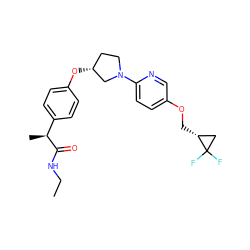 CCNC(=O)[C@@H](C)c1ccc(O[C@@H]2CCN(c3ccc(OC[C@@H]4CC4(F)F)cn3)C2)cc1 ZINC001772602842