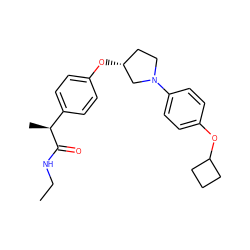 CCNC(=O)[C@@H](C)c1ccc(O[C@@H]2CCN(c3ccc(OC4CCC4)cc3)C2)cc1 ZINC000219219319
