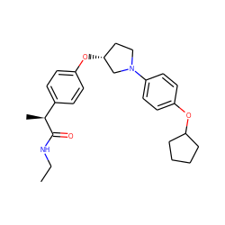 CCNC(=O)[C@@H](C)c1ccc(O[C@@H]2CCN(c3ccc(OC4CCCC4)cc3)C2)cc1 ZINC000221044735