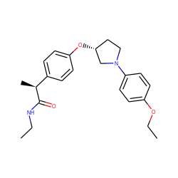 CCNC(=O)[C@@H](C)c1ccc(O[C@@H]2CCN(c3ccc(OCC)cc3)C2)cc1 ZINC000221034549